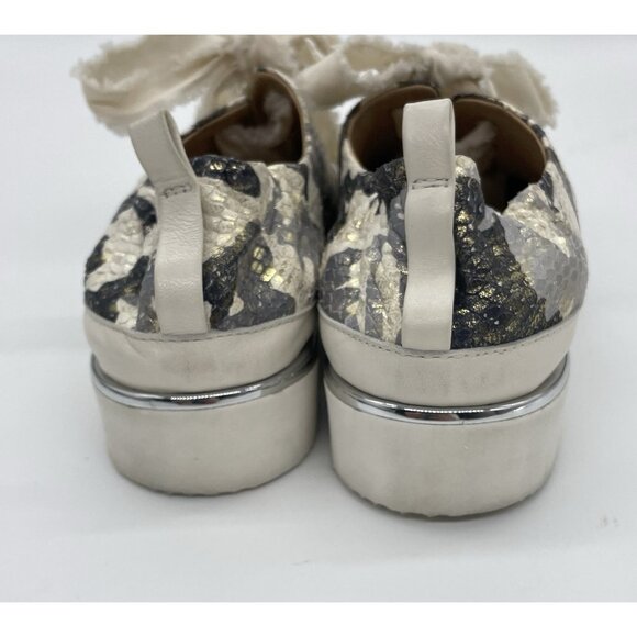RON WHITE Novella Metallic Platform  Sneakers 41 US 9.5 Snakeskin Shoes Casual - Picture 5 of 7